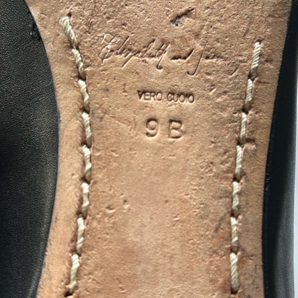 Elizabeth and James Black Leather Women's Loafers - Picture 7 of 8